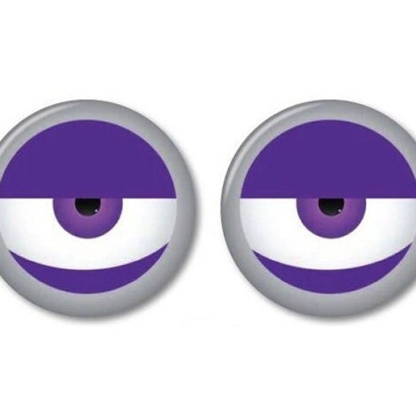 MINION Monster Set of 2 Eyeballs DESPICABLE Me HALLOWEEN Costume Prop 3" Safety Pinback Buttons