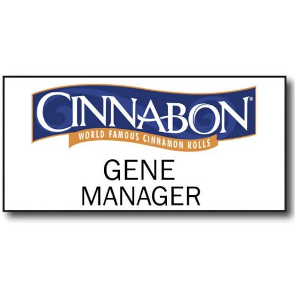 Better Call SAUL CINNABON 2 pc GENE Manager Halloween Costume Name Badge Pin Fastener & Button