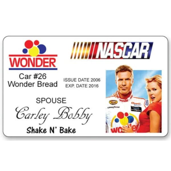 Talladega Nights  CARLEY BOBBY Ricky Bobby's Wife Halloween Costume Cosplay Name Badge pin Fastener