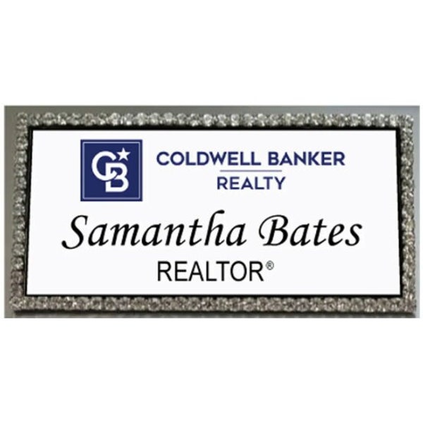 COLDWELL BANKER BLING Crystal Edge personalized Name Badge Tag with a magnet Fastener