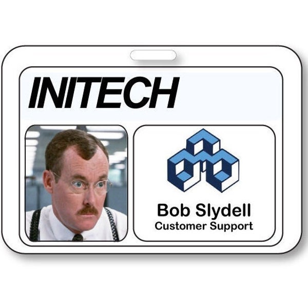 Office Space BOB SLYDEL, Customer Support Strap Clip Fastener Name Badge Halloween Costume Prop