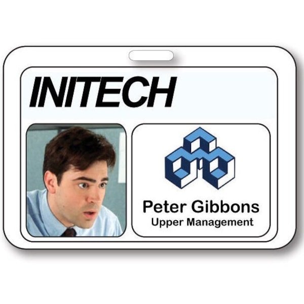 Office Space PETER GIBBONS, Upper Management Strap Clip Fastener Name Badge Halloween Costume Prop