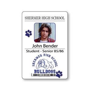 Distintivo con nome del costume di Halloween di John Bender del BREAKFAST CLUB con chiusura magnetica e bottone
