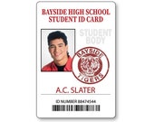 Saved by the Bell A.C. SLATER at Bayside High Name Badge with Pin Fastener Halloween Costume Cosplay Prop
