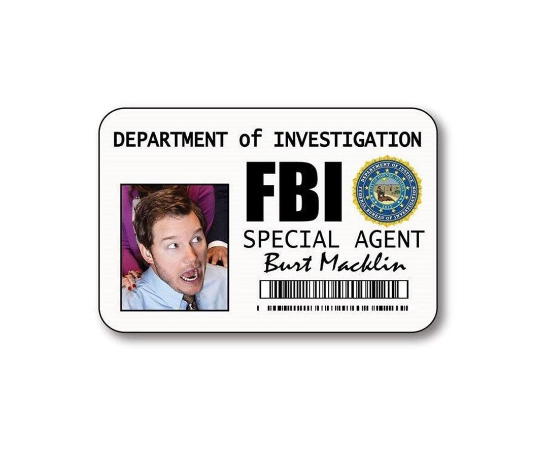 Parks and Recreation BURT MACKLIN Pin Fastener Name Badge Halloween ...
