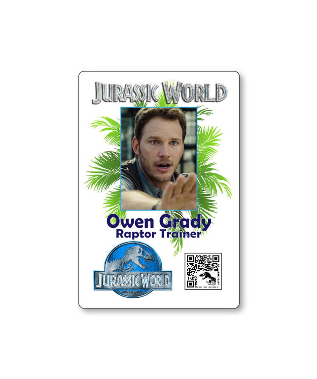 JURASSIC WORLD Owen Grady Name Badge With Pin Fastener Halloween Costume Cosplay Prop - Etsy