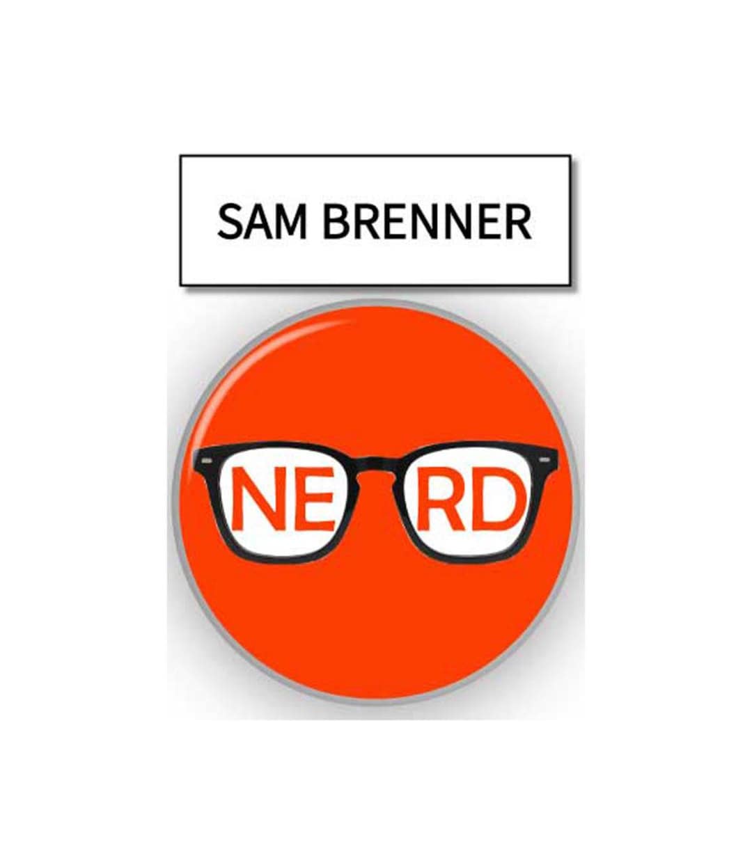 PIXELS SAM BRENNER Name Badge With a Pin Fastener & Nerd Button ...
