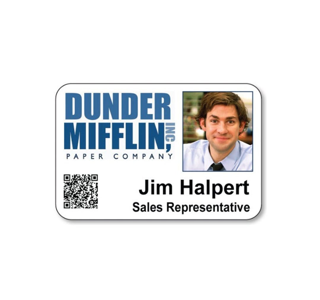  Large Dunder Mifflin Name Tags Halloween Name Tags, Custom The  Office Name Tags (Design 2) : Clothing, Shoes & Jewelry