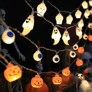Zestaw świateł LED na Halloween: dynia, oczy, czaszka, duchy - specjalna cena na ograniczony czas! -VibeLights HolidayDecoration