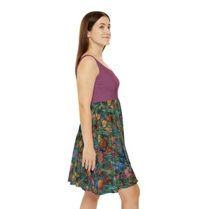 Floral Print Women&#39;s Skater Dress, Summer Dress, Casual Dress, Spring Fashion Dress, Vintage Style Dress, Birthday Gift Dress