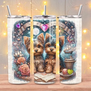 Dog Valentine Tumbler, Cruise Tumbler, Doggy tumbler wrap, Cruise crew, Funny doggy png, Cute Dog 20oz Skinny Tumbler Sublimation Design.