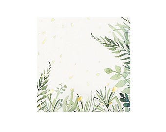 Eucalyptus Cocktail Napkins - Secret Garden Party, Gold Foil (20 Pack)