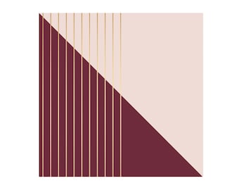 Burgundy/Maroon & Pink Paper Napkins - Lunch Size 6.5" - Pack of 20 Napkins