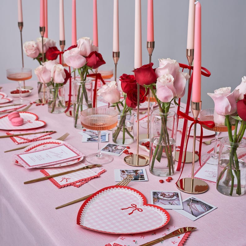 Valentines Cocktail Napkins - Red & Pink Paper Napkins - Galentines Party - Pack of 20 image 6