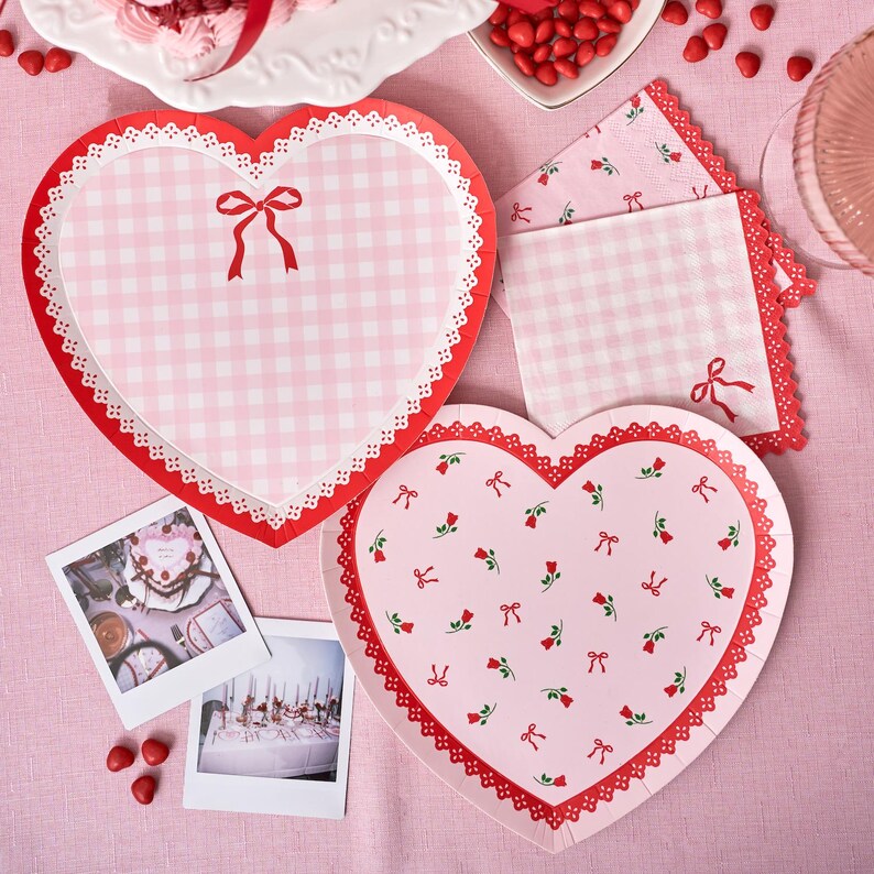 Valentines Cocktail Napkins - Red & Pink Paper Napkins - Galentines Party - Pack of 20 image 5