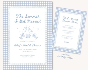 The Summer I Got Married Invitation Bridal Shower, Coastal - Digital Canva Template, Instant Download, Customizable Invite, TSIT
