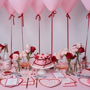 Valentines Cocktail Napkins - Red & Pink Paper Napkins - Galentines Party - Pack of 20 image 4
