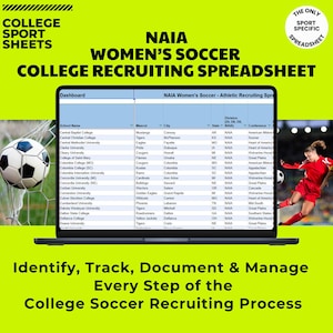 NAIA Women’s Soccer College Athlete Sports Recruit Spreadsheet with 193 NAIA Women’s Soccer Programs