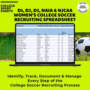 Women's Soccer College Recruiting Spreadsheet – Over 1,450 D1, D2, D3,  NAIA & NJCAA Soccer Programs - Student Athlete Planner