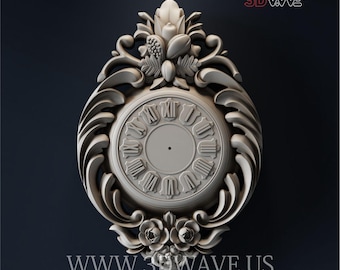 3D Wall Clock STL File: CNC Carving Template (Digital Download)