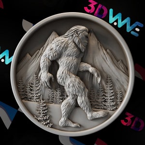 Bigfoot | Sasquatch | Snowman | 3d model | STL | CNC files | Wall decor | Wood art |  Home Decor | DIY | 3d | Digital download