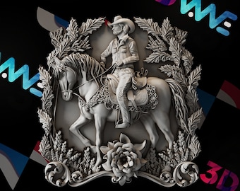 Cowboy Horse CNC 3D Model | Ranch Wall Decor (Digital Download)