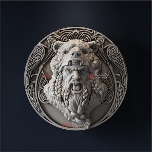Viking  | Berserker |  Odin | 3d model | STL | CNC files | Wall decor | Wood art |  Home Decor | DIY | 3d | Digital download