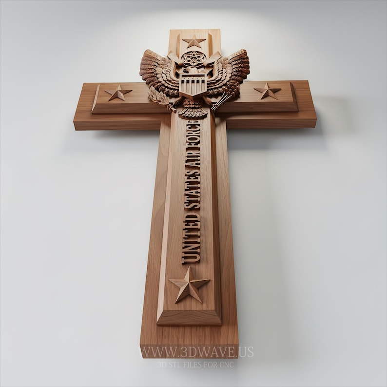 USAF Military Cross STL File | CNC Patriotic Wall Art & Man Cave Decor ...