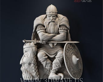 Viking Odin 3D Model: CNC Router STL File (Digital Download)
