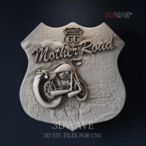 Route 66 3d STL File: CNC Carving Template, Wood Wall Art (Digital Files)