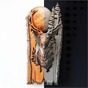 Deer STL File | Forest Wildlife CNC Relief | Wood Carving Router Model | Digital Download