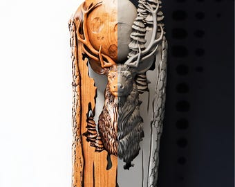 Deer STL File | Forest Wildlife CNC Relief | Wood Carving Router Model | Digital Download