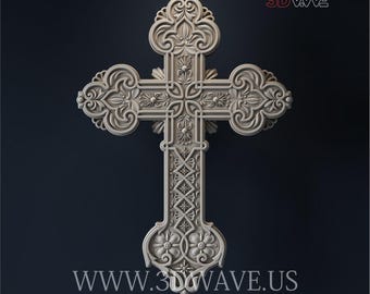 3D Cross STL File: CNC Carving Template for Wood Art (Digital Download