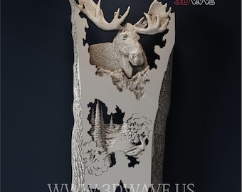 Elk STL File: CNC Carving Template - Wood Wall Art (Digital Download)