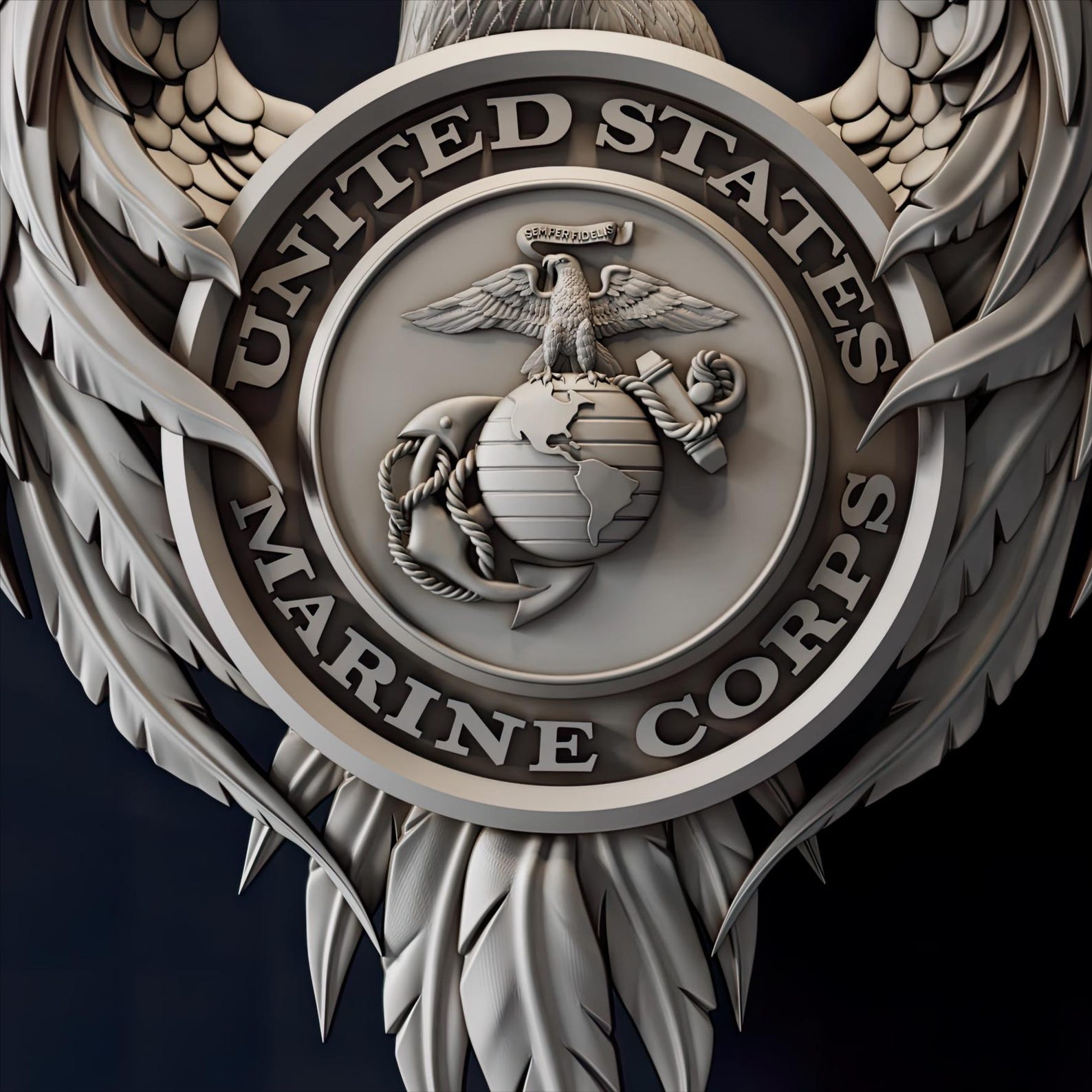 USMC Eagle STL File for CNC | Marine Corps Eagle Relief Wood Carving - Etsy