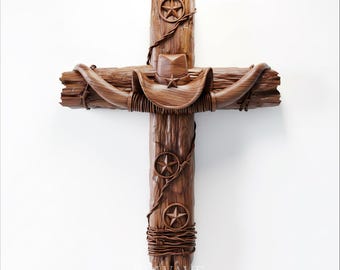 Cowboy Cross STL | Longhorn, Hat, Western Decor 3D Model (CNC File)