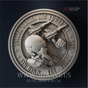 3D STL File: US Air Force Pilot Digital Pattern | CNC Carving Template | Digital Files