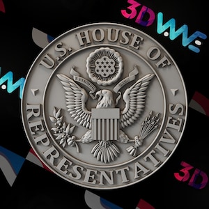 House of representatives  | usa | American | 3d model | STL | CNC files | Wall decor | Wood art |  Home Decor | DIY | Digital download