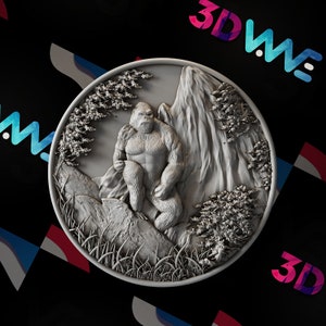 Bigfoot  | Sasquatch| 3d model | STL | CNC files | Wall decor | Wood art |  Home Decor | DIY | 3d | Digital download | 3d