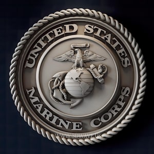 USMC Eagle CNC STL File – Marine Corps Relief for Wood Carving