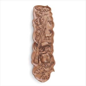 Deer Hunting STL | Trophy & Gear Wall Art, Tall Narrow Cabin Decor CNC File