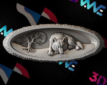 Lobo 3D STL / Animal / Modelo 3D / STL / Archivos CNC / Decoración de pared / Arte en madera / Decoración del hogar / Bricolaje / 3D / Descarga digital