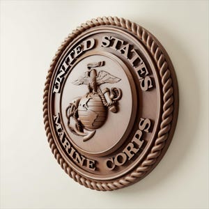 USMC Eagle CNC STL File – Marine Corps Relief for Wood Carving