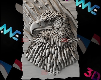 American Eagle CNC 3D Model | Patriotic Wall Art (Digital Download)