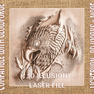 Laser burn Digital Design File - Eagle - Laser - Engrave - SVG - Glowforge - Laser Engraving - Laser Ready - Wood Engraving - 3D ILLUSION