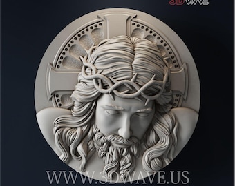 Jesus Christ 3D STL File: CNC Carving Template (Digital Download)