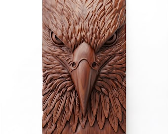Eagle Head STL | CNC Wood Carving Relief, Fierce Wall Art (Digital Download)