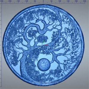 Circular wooden artwork 3d relief stl tree relief stl for carving projects