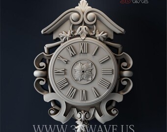 3D Wall Clock STL File: CNC Carving Template (Digital Download)