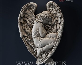 Archivo STL 3D de Angel Baby: Plantilla de tallado CNC (Descarga digital)